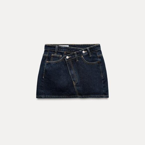 ZARA DENIM MINI SKIRT - Picture 5 of 9